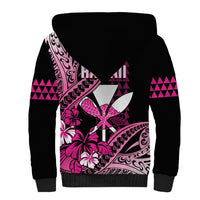 Hawaii Maui Upena Kiloi Sherpa Hoodie Kakau Tribal Pattern Pink Version LT05 - Polynesian Pride
