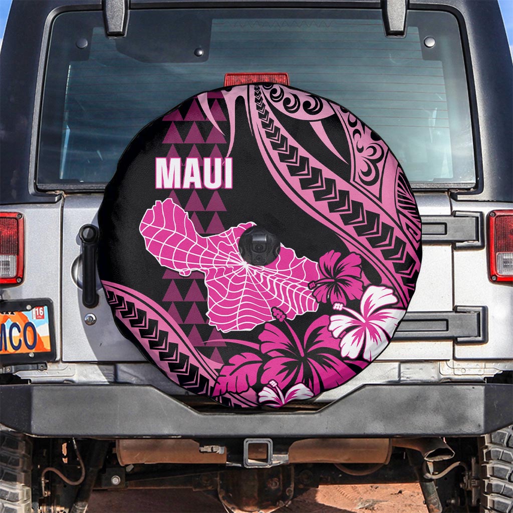 Hawaii Maui Upena Kiloi Spare Tire Cover Kakau Tribal Pattern Pink Version LT05 Pink - Polynesian Pride
