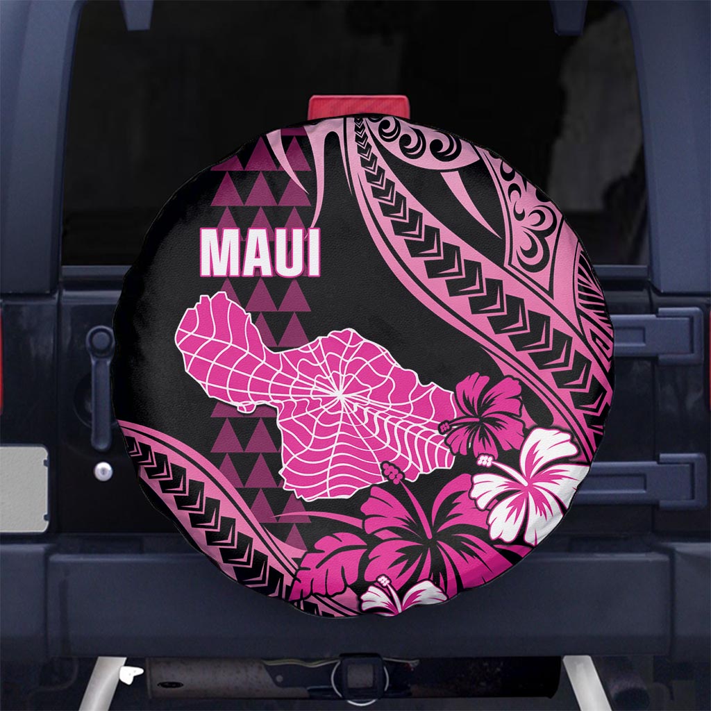 Hawaii Maui Upena Kiloi Spare Tire Cover Kakau Tribal Pattern Pink Version LT05 - Polynesian Pride