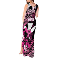 Hawaii Maui Upena Kiloi Tank Maxi Dress Kakau Tribal Pattern Pink Version LT05 - Polynesian Pride