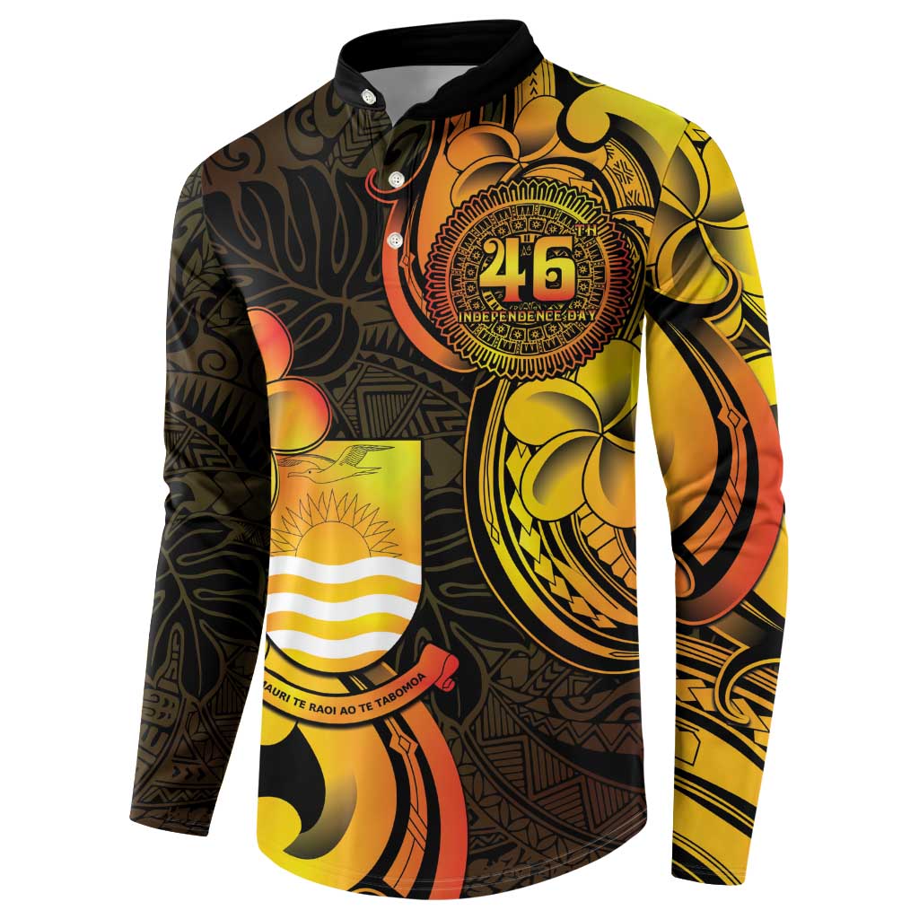 Personalised Kiribati Independence Day Button Sweatshirt 46th Anniversary