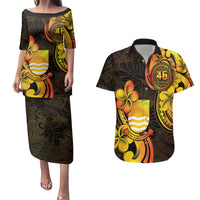 Personalised Kiribati Independence Day Couples Matching Puletasi and Hawaiian Shirt 46th Anniversary