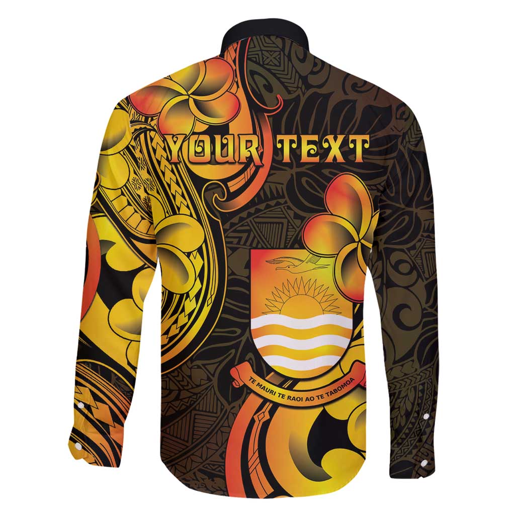 Personalised Kiribati Independence Day Family Matching Off Shoulder Maxi Dress and Hawaiian Shirt 46th Anniversary