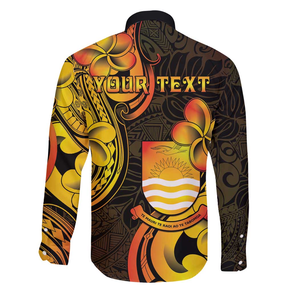 Personalised Kiribati Independence Day Family Matching Short Sleeve Bodycon Dress and Hawaiian Shirt 46th Anniversary