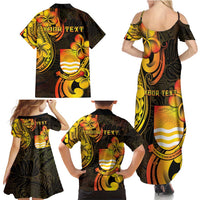 Personalised Kiribati Independence Day Family Matching Summer Maxi Dress and Hawaiian Shirt 46th Anniversary
