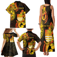 Personalised Kiribati Independence Day Family Matching Tank Maxi Dress and Hawaiian Shirt 46th Anniversary