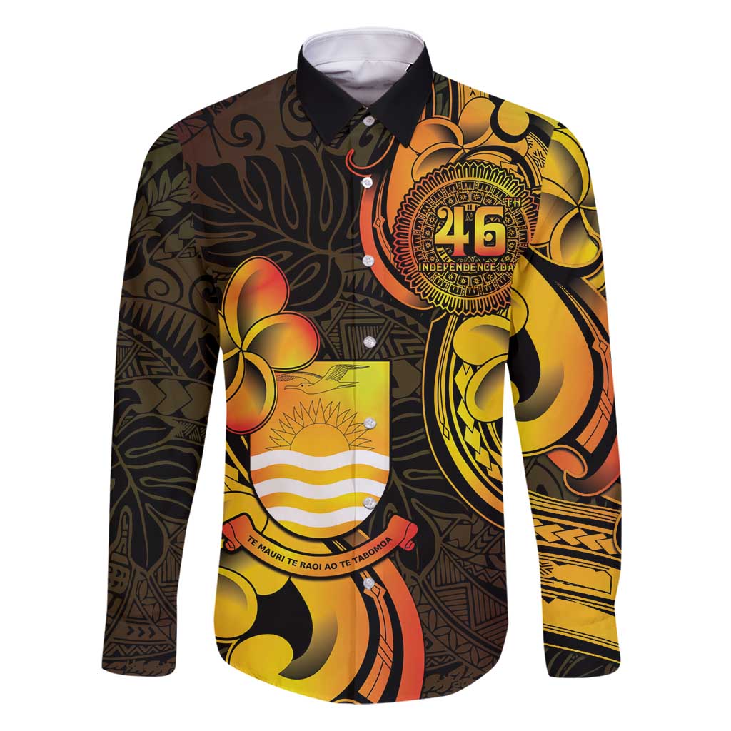 Personalised Kiribati Independence Day Family Matching Tank Maxi Dress and Hawaiian Shirt 46th Anniversary