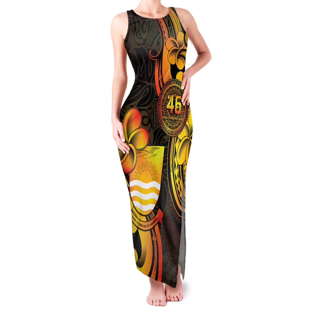 Personalised Kiribati Independence Day Family Matching Tank Maxi Dress and Hawaiian Shirt 46th Anniversary