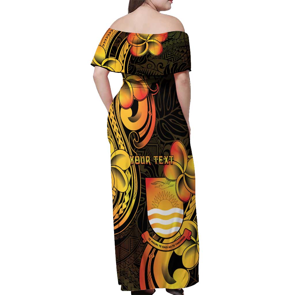 Personalised Kiribati Independence Day Off Shoulder Maxi Dress 46th Anniversary
