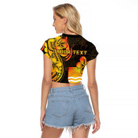 Personalised Kiribati Independence Day Raglan Cropped T Shirt 46th Anniversary