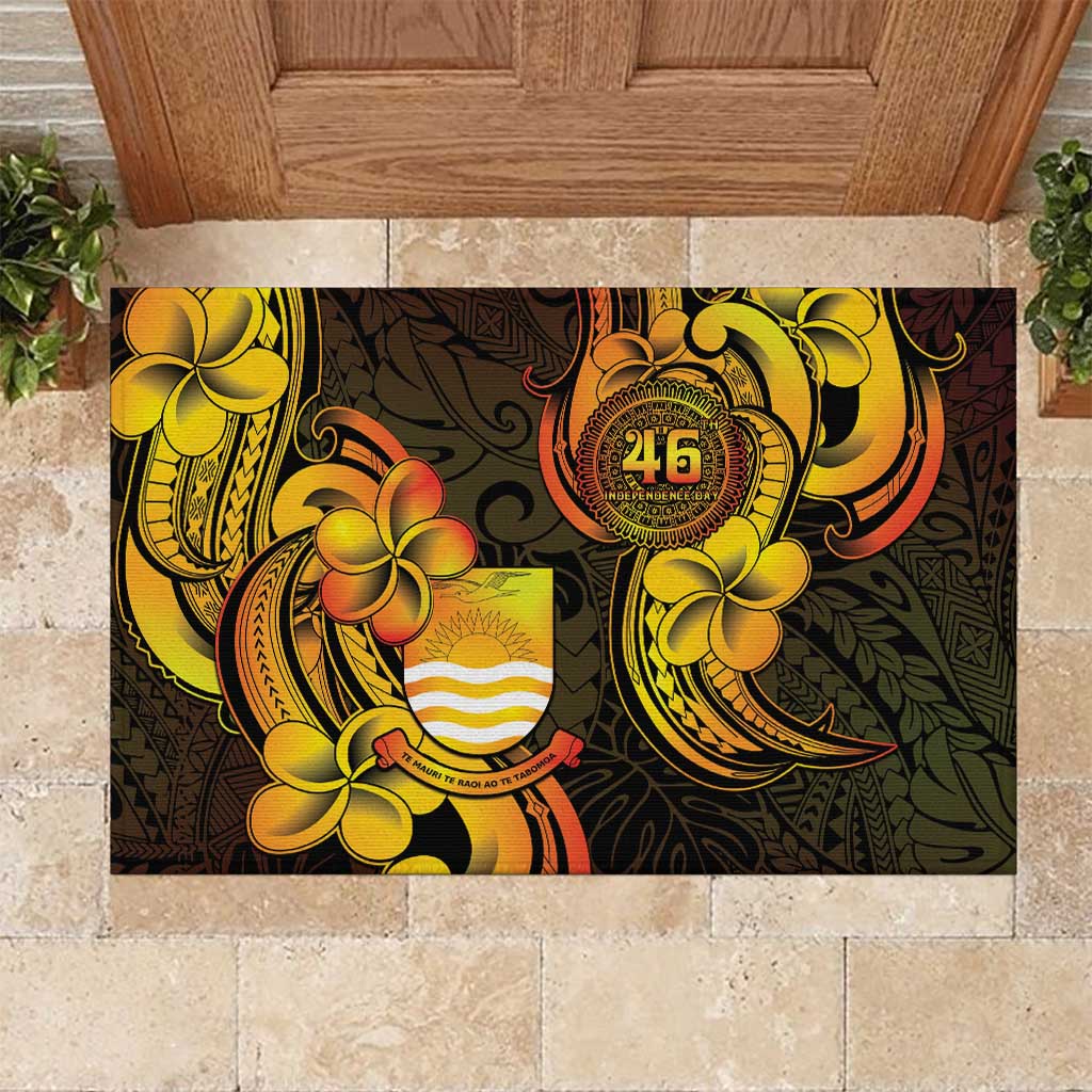 Personalised Kiribati Independence Day Rubber Doormat 46th Anniversary