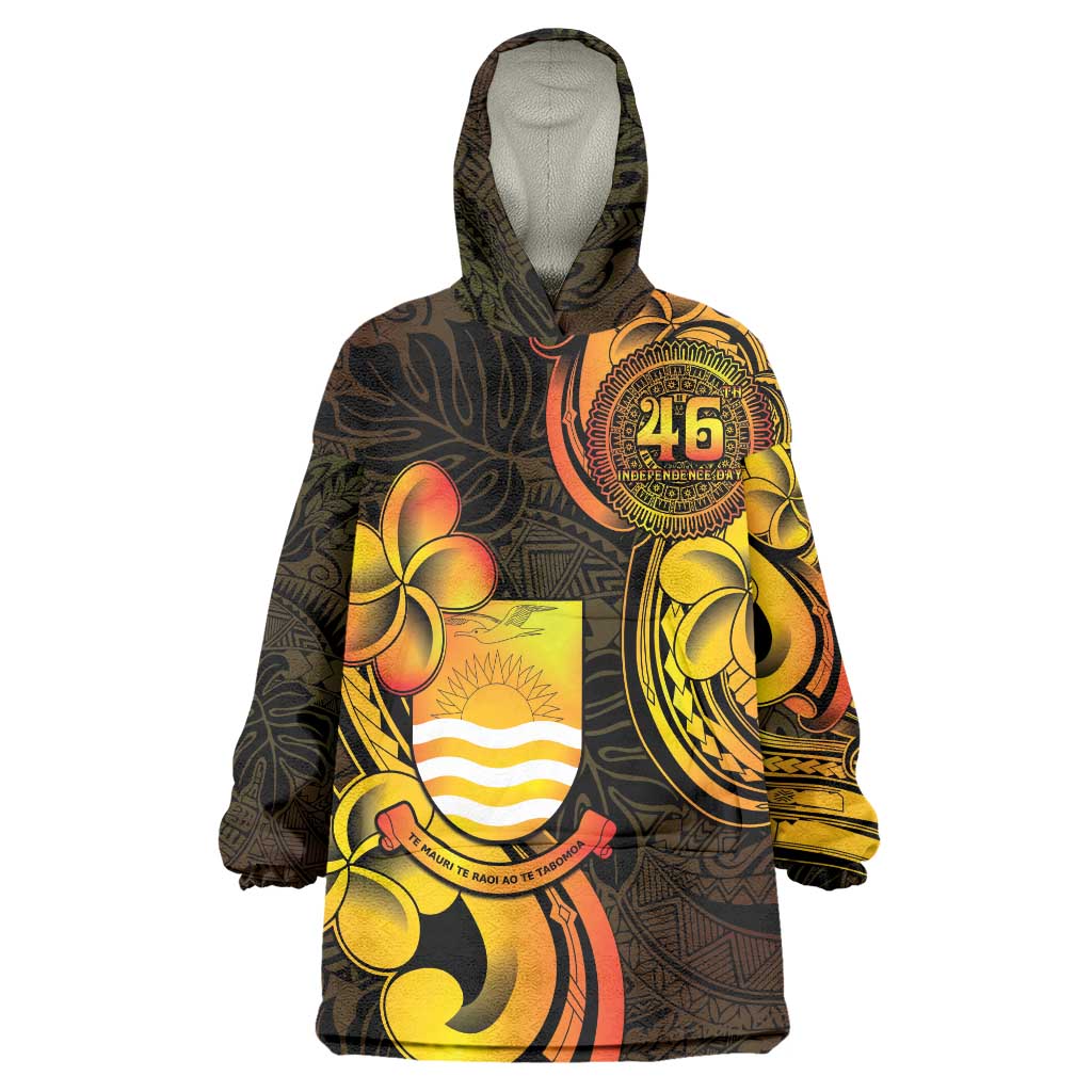 Personalised Kiribati Independence Day Wearable Blanket Hoodie 46th Anniversary