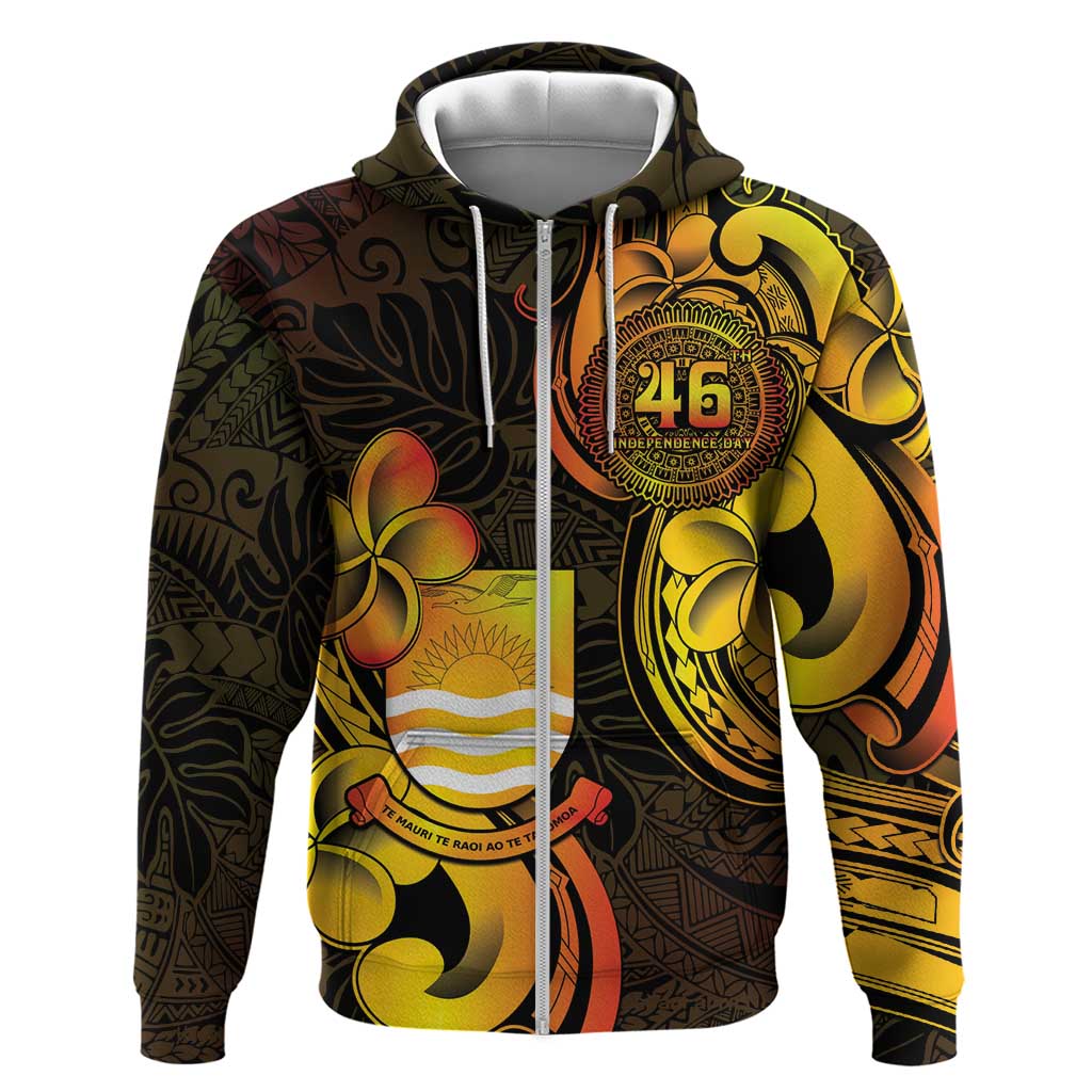Personalised Kiribati Independence Day Zip Hoodie 46th Anniversary
