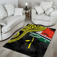Vanuatu Penama Day Area Rug Grunge Flag Style - Polynesian Pride