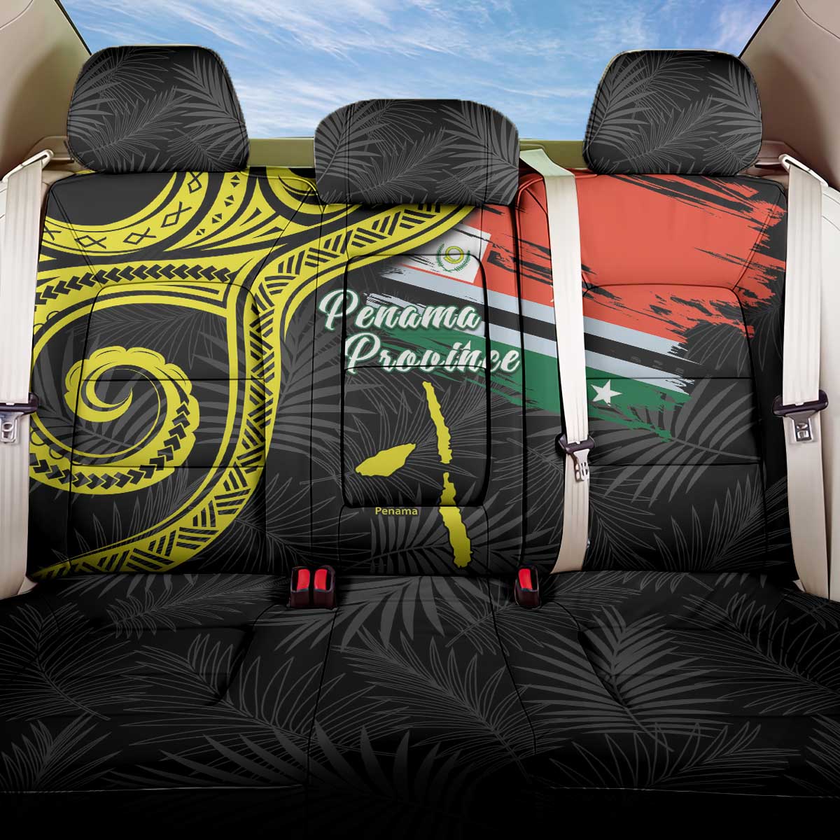 Vanuatu Penama Day Back Car Seat Cover Grunge Flag Style - Polynesian Pride