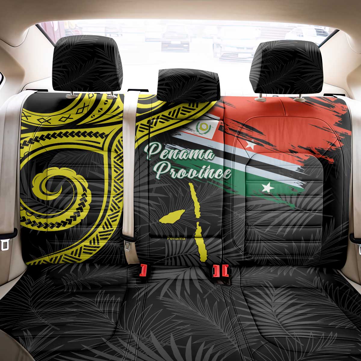 Vanuatu Penama Day Back Car Seat Cover Grunge Flag Style - Polynesian Pride