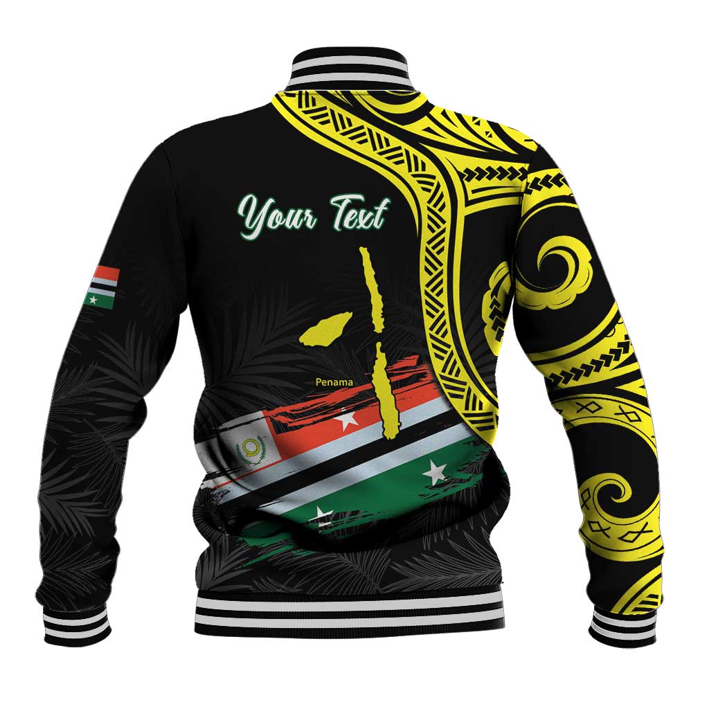 Personalised Vanuatu Penama Day Baseball Jacket Grunge Flag Style LT05 - Polynesian Pride