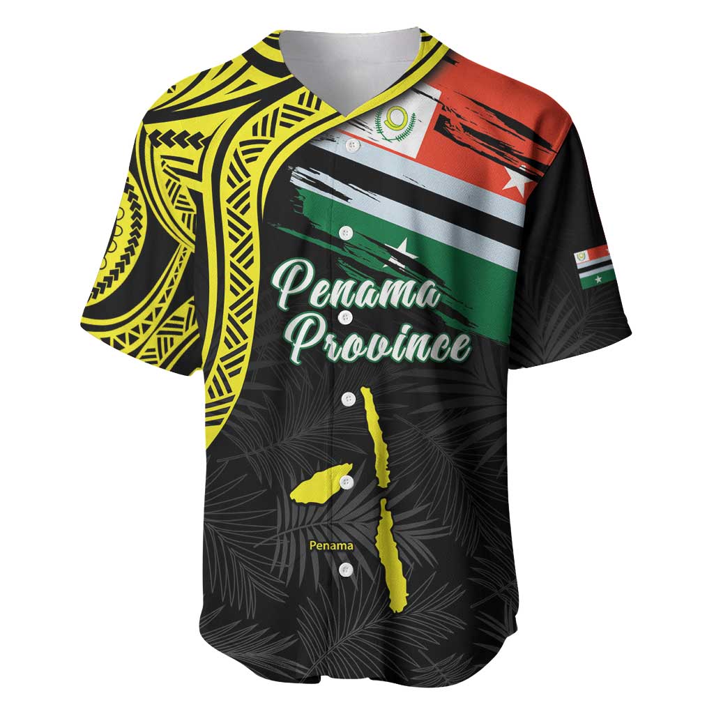 Personalised Vanuatu Penama Day Baseball Jersey Grunge Flag Style - Polynesian Pride