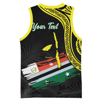 Personalised Vanuatu Penama Day Basketball Jersey Grunge Flag Style LT05 - Polynesian Pride