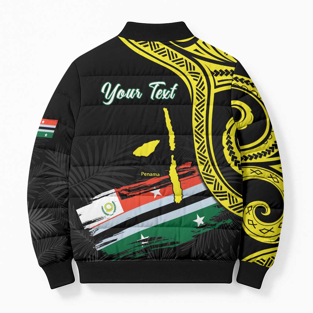 Personalised Vanuatu Penama Day Bomber Puffer Jacket Grunge Flag Style LT05 - Polynesian Pride