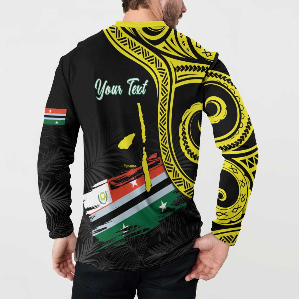 Personalised Vanuatu Penama Day Button Sweatshirt Grunge Flag Style LT05 - Polynesian Pride