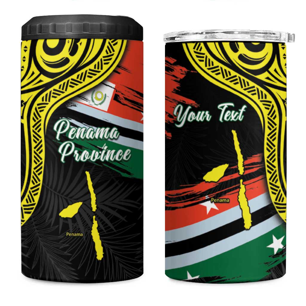 Personalised Vanuatu Penama Day 4 in 1 Can Cooler Tumbler Grunge Flag Style LT05 One Size: 16 oz Black - Polynesian Pride
