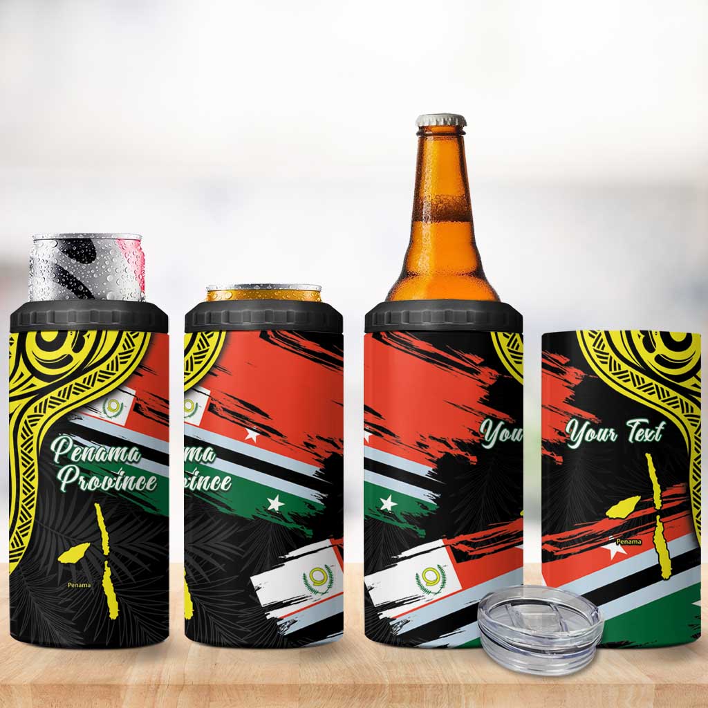 Personalised Vanuatu Penama Day 4 in 1 Can Cooler Tumbler Grunge Flag Style LT05 - Polynesian Pride