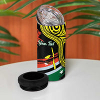 Personalised Vanuatu Penama Day 4 in 1 Can Cooler Tumbler Grunge Flag Style LT05 - Polynesian Pride