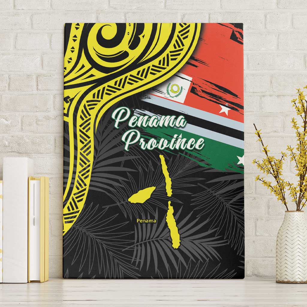 Vanuatu Penama Day Canvas Wall Art Grunge Flag Style LT05 Without Frame Black - Polynesian Pride