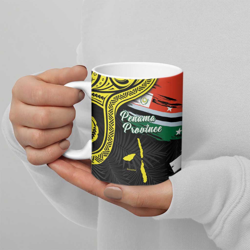 Personalised Vanuatu Penama Day Ceramic Mug Grunge Flag Style - Polynesian Pride