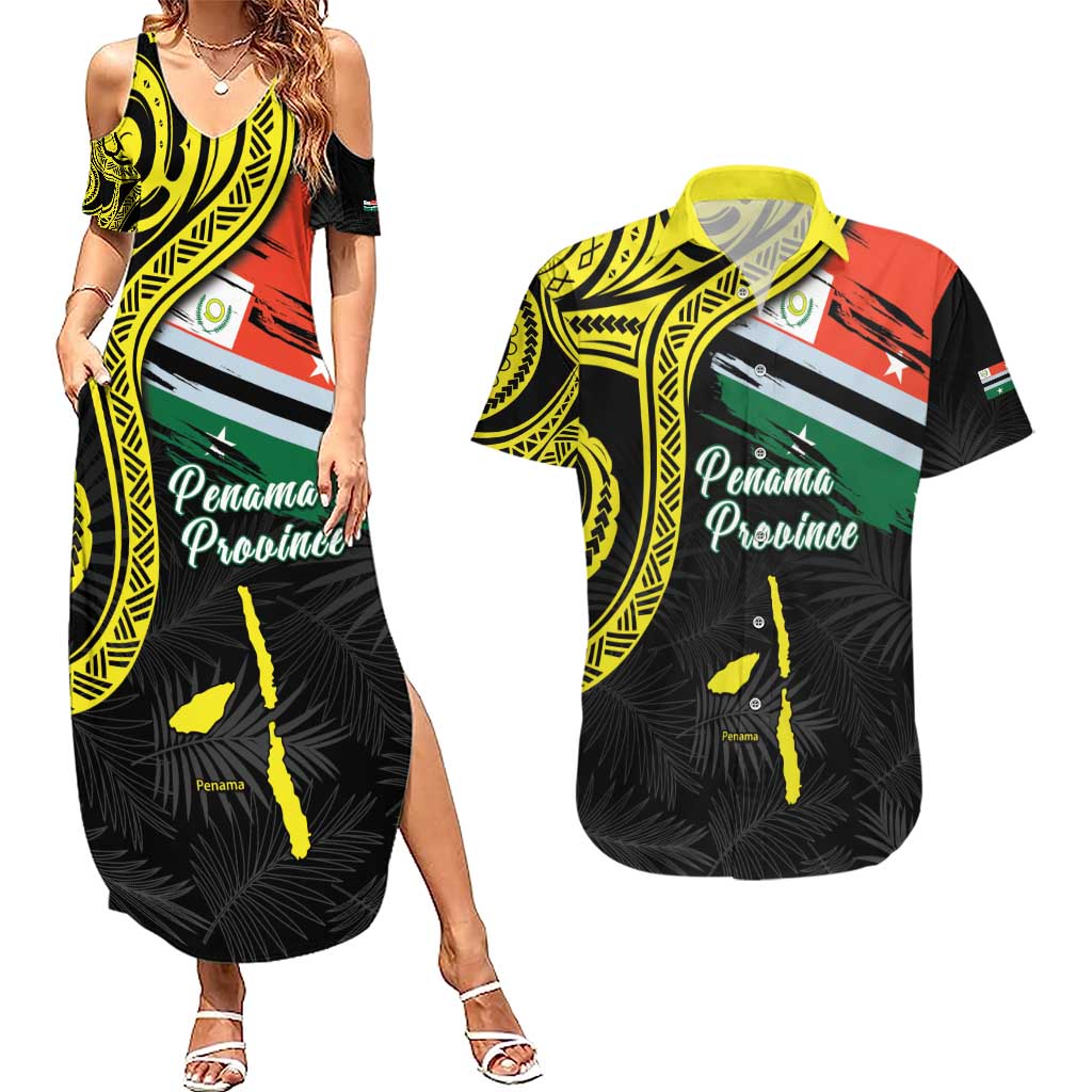 Personalised Vanuatu Penama Day Couples Matching Summer Maxi Dress and Hawaiian Shirt Grunge Flag Style - Polynesian Pride