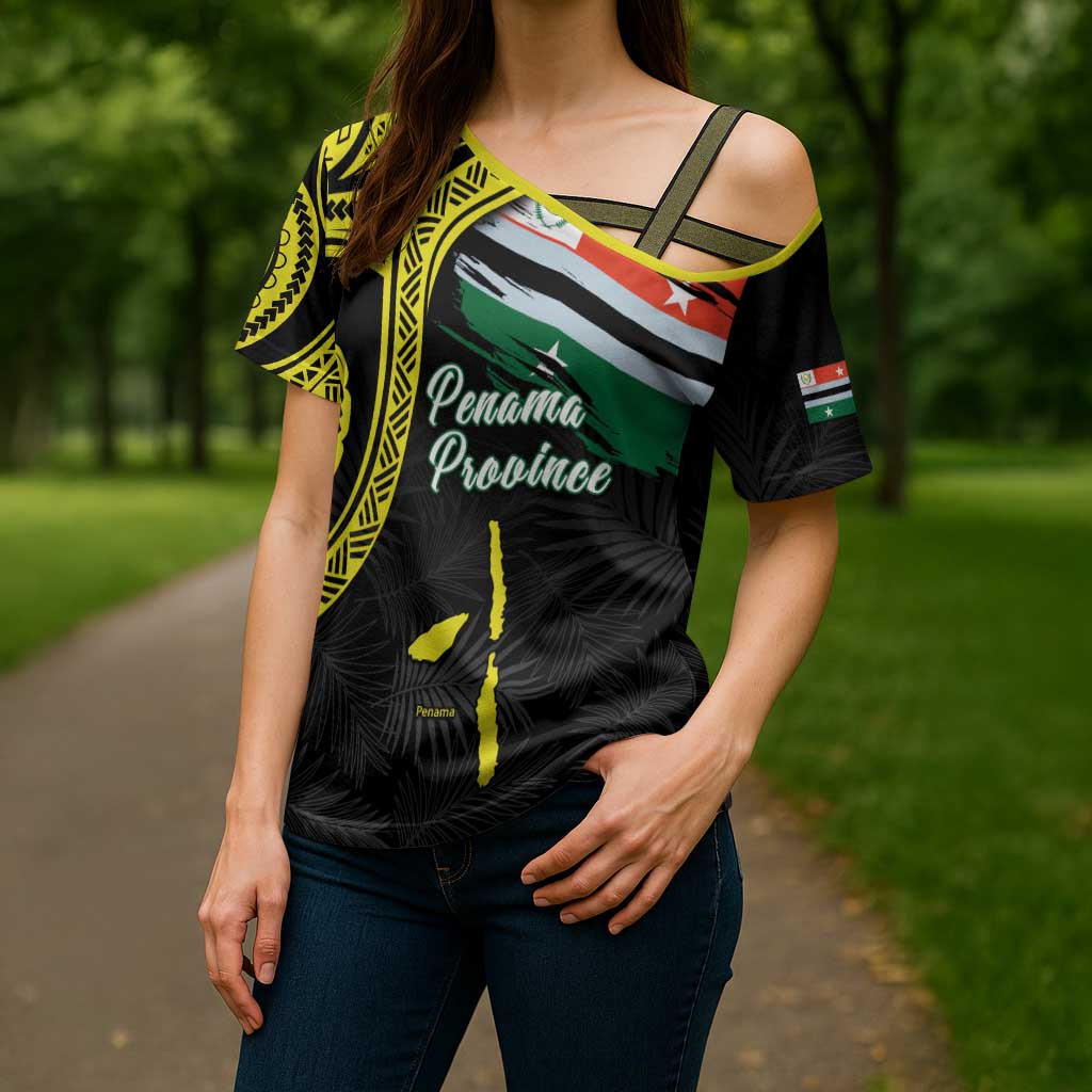 Personalised Vanuatu Penama Day Cross Shoulder Shirt Grunge Flag Style LT05 - Polynesian Pride