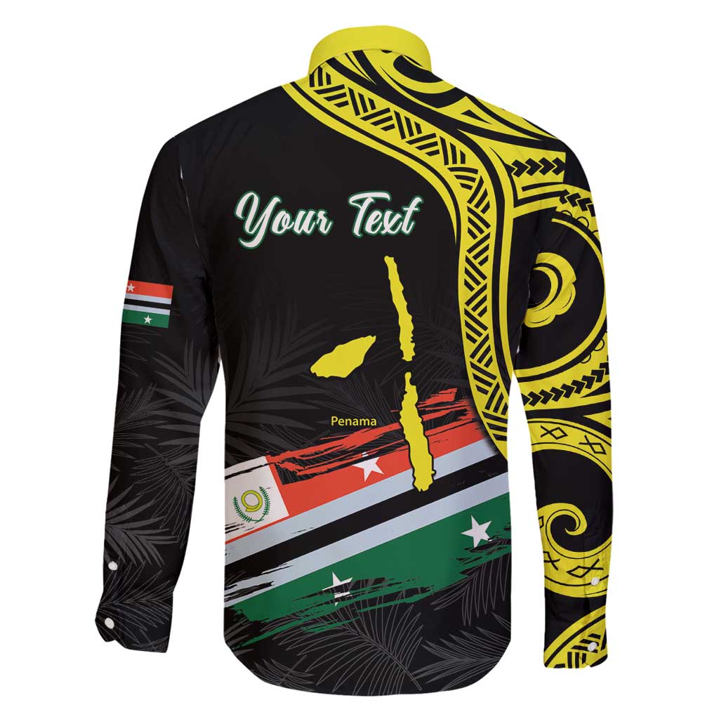 Personalised Vanuatu Penama Day Family Matching Long Sleeve Bodycon Dress and Hawaiian Shirt Grunge Flag Style - Polynesian Pride