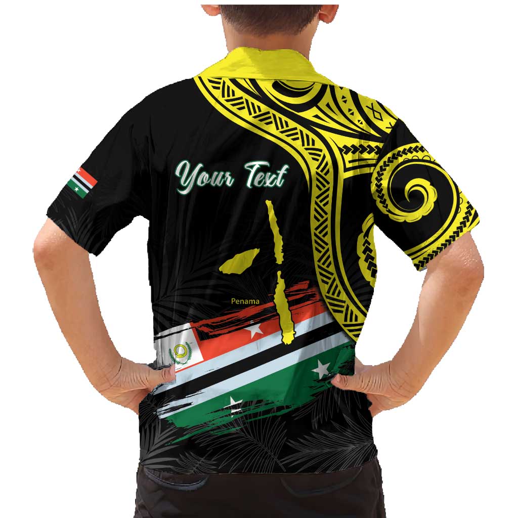 Personalised Vanuatu Penama Day Family Matching Mermaid Dress and Hawaiian Shirt Grunge Flag Style - Polynesian Pride