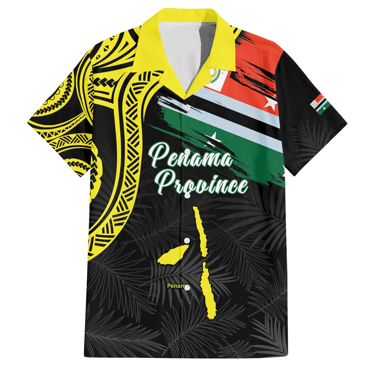 Personalised Vanuatu Penama Day Family Matching Off The Shoulder Long Sleeve Dress and Hawaiian Shirt Grunge Flag Style - Polynesian Pride