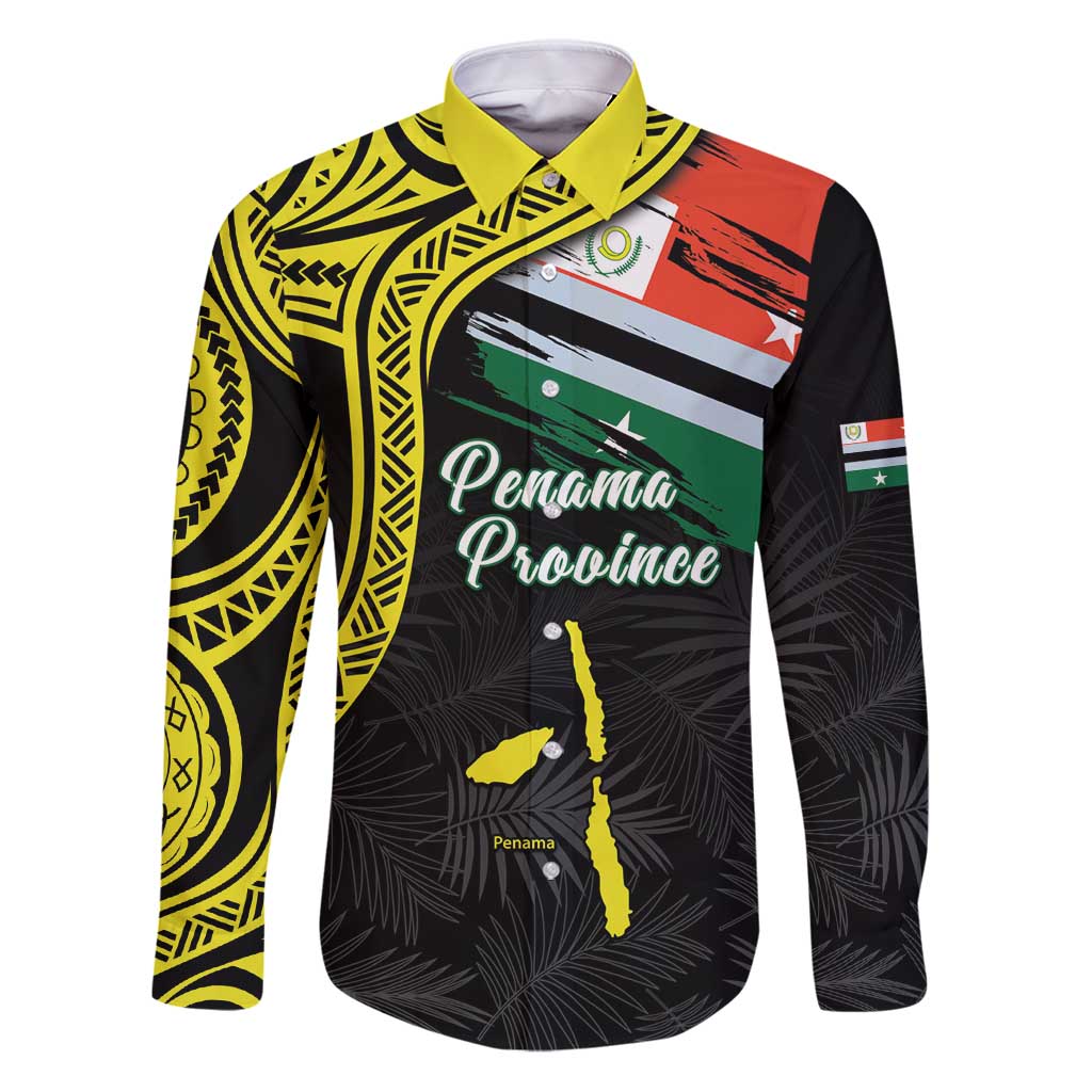 Personalised Vanuatu Penama Day Family Matching Puletasi and Hawaiian Shirt Grunge Flag Style LT05 Dad's Shirt - Long Sleeve Black - Polynesian Pride