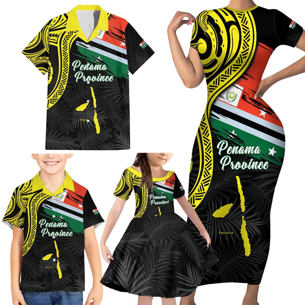 Personalised Vanuatu Penama Day Family Matching Short Sleeve Bodycon Dress and Hawaiian Shirt Grunge Flag Style - Polynesian Pride