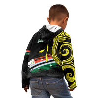 Personalised Vanuatu Penama Day Kid Hoodie Grunge Flag Style - Polynesian Pride