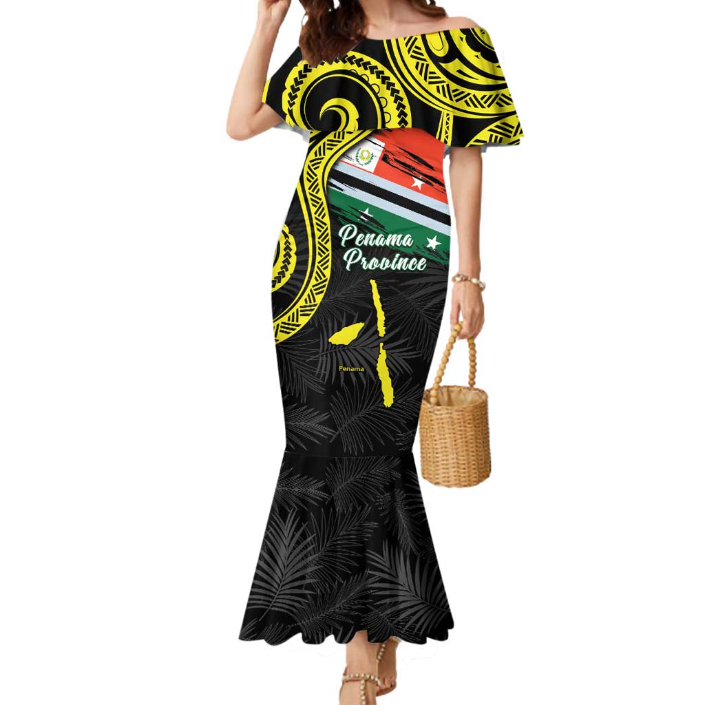 Personalised Vanuatu Penama Day Mermaid Dress Grunge Flag Style - Polynesian Pride