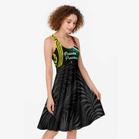 Personalised Vanuatu Penama Day Midi Dress Grunge Flag Style - Polynesian Pride