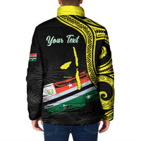 Personalised Vanuatu Penama Day Padded Jacket Grunge Flag Style LT05 - Polynesian Pride