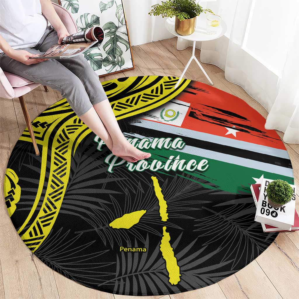 Vanuatu Penama Day Round Carpet Grunge Flag Style - Polynesian Pride