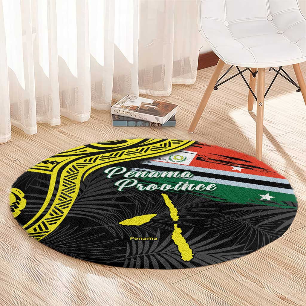 Vanuatu Penama Day Round Carpet Grunge Flag Style - Polynesian Pride