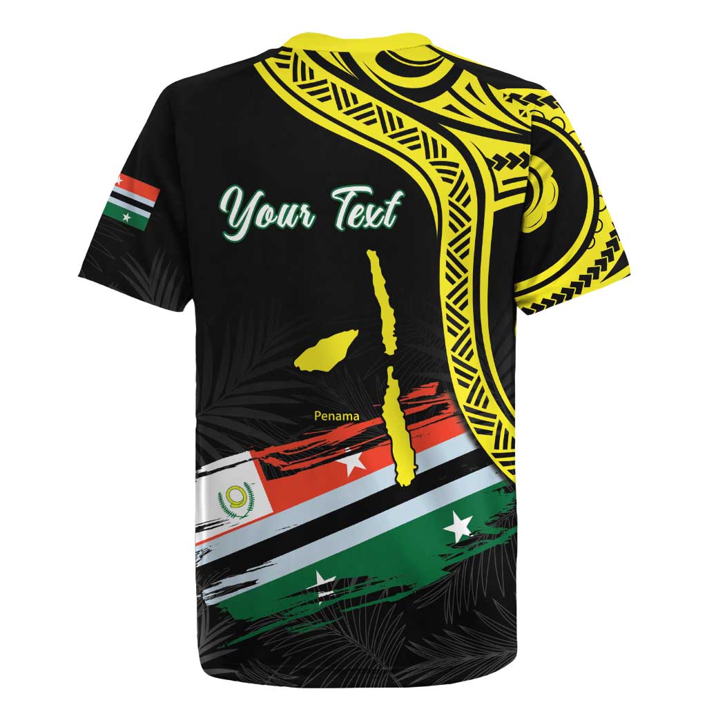 Personalised Vanuatu Penama Day Rugby Jersey Grunge Flag Style LT05 - Polynesian Pride