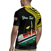 Personalised Vanuatu Penama Day Rugby Jersey Grunge Flag Style LT05 - Polynesian Pride