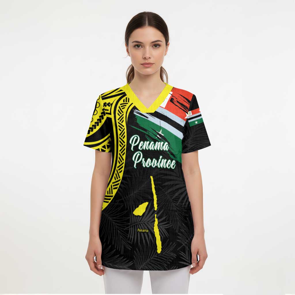 Personalised Vanuatu Penama Day Scrub Top Grunge Flag Style LT05 - Polynesian Pride