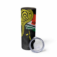 Personalised Vanuatu Penama Day Skinny Tumbler Grunge Flag Style - Polynesian Pride