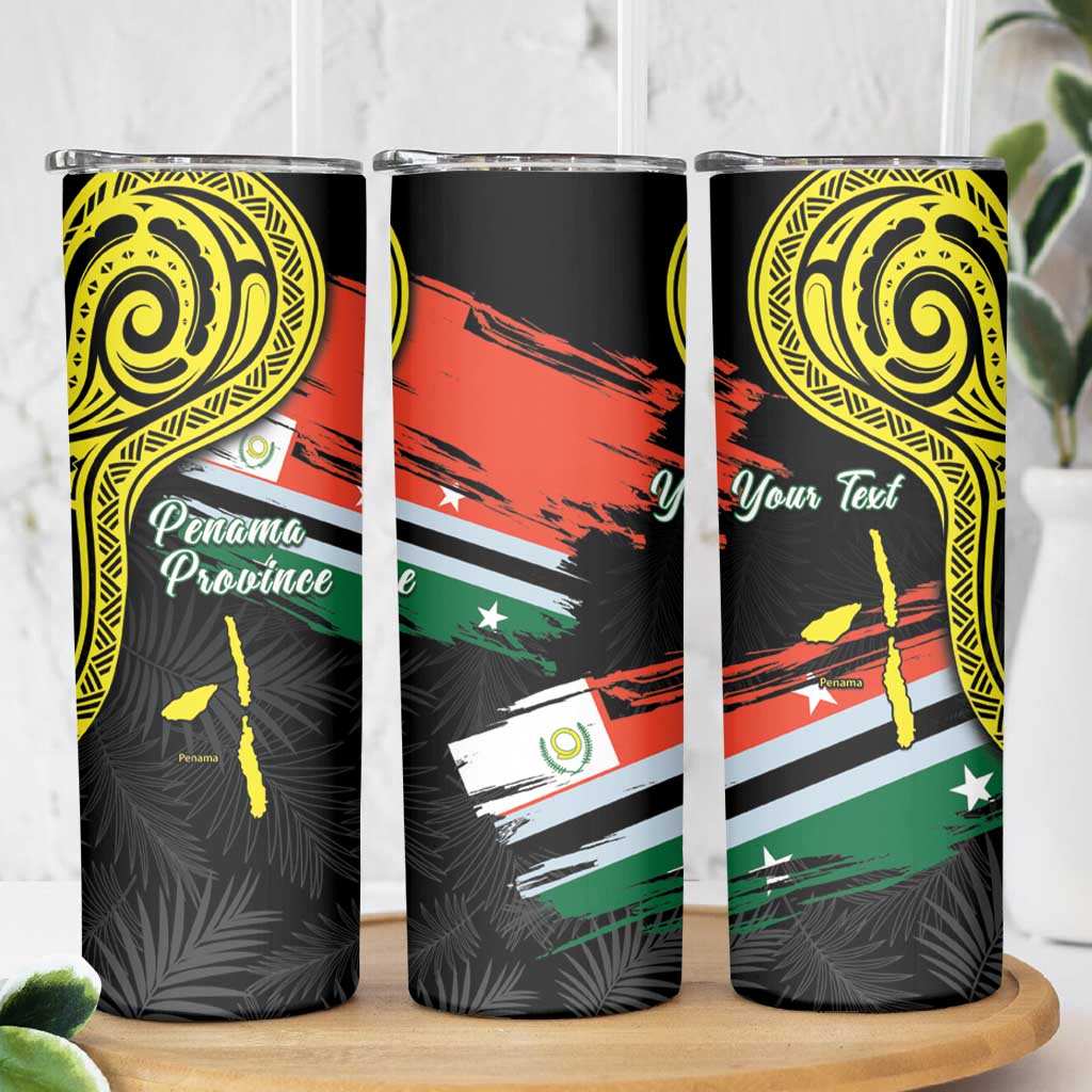 Personalised Vanuatu Penama Day Skinny Tumbler Grunge Flag Style - Polynesian Pride