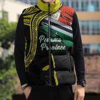 Personalised Vanuatu Penama Day Sleeveless Puffer Jacket Grunge Flag Style LT05 - Polynesian Pride