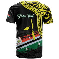 Personalised Vanuatu Penama Day T Shirt Grunge Flag Style - Polynesian Pride